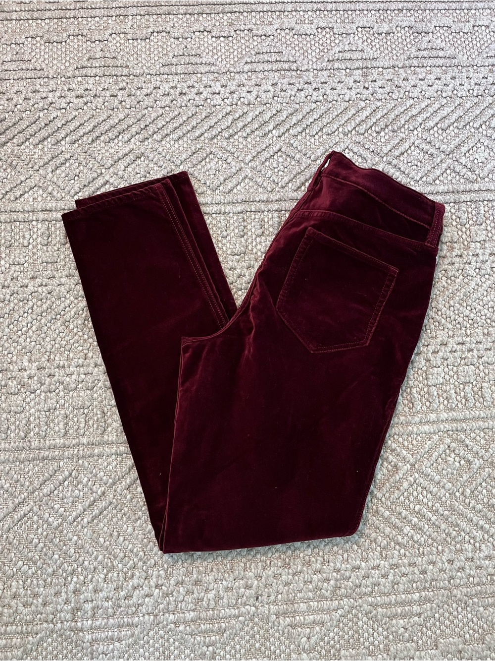 Lands End Mid-Rise Slim Velour Pants